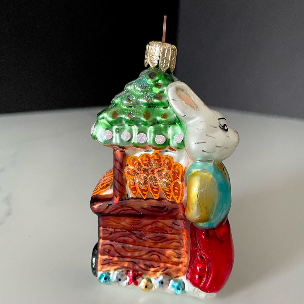 Carrot Cart Bunny Ornament by Christopher Radko - Picture 5 of 9